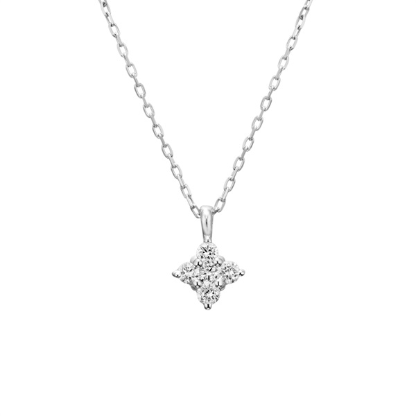 極品】美しいネックレス 18Kホワイトゴールド 2.00ct