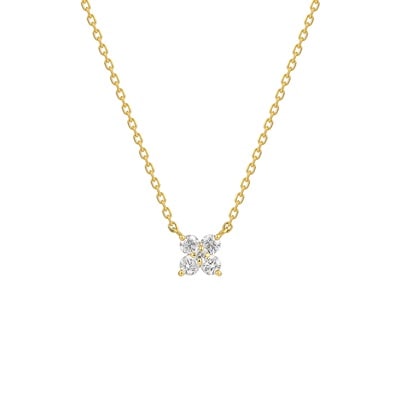 n038p 【フラワー】 ネックレス 花 一粒ダイヤ S925 大人可愛い 人気 心葉 ネックレス レディース ダイヤモンド 一粒 ブランド 小振り