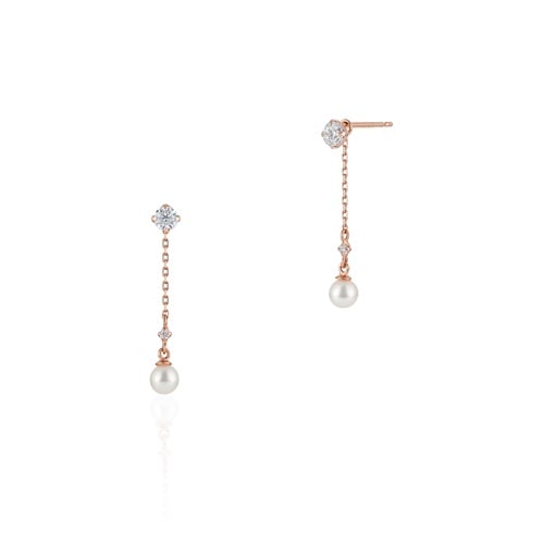 K10ピンクゴールド/シルバー ピアス