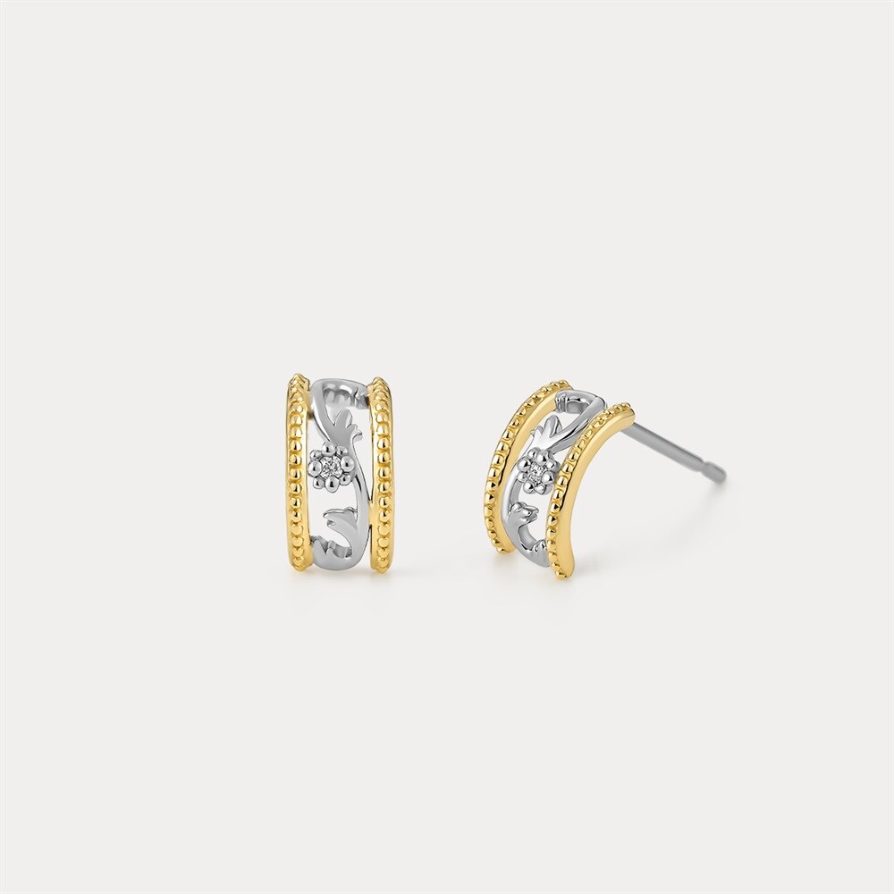 K18イエローゴールド/プラチナ ピアス