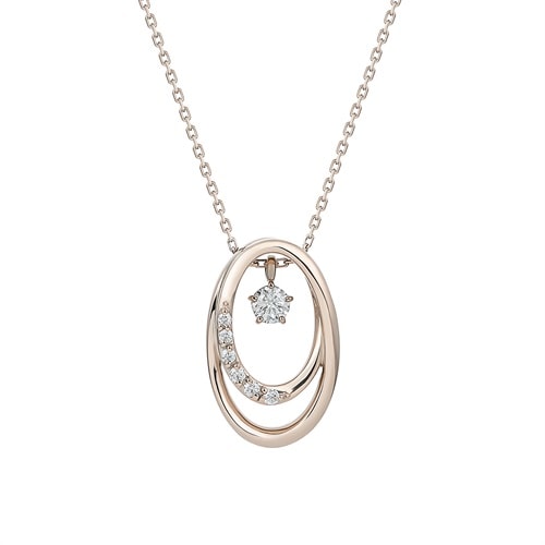 ピンクシルバー ネックレス