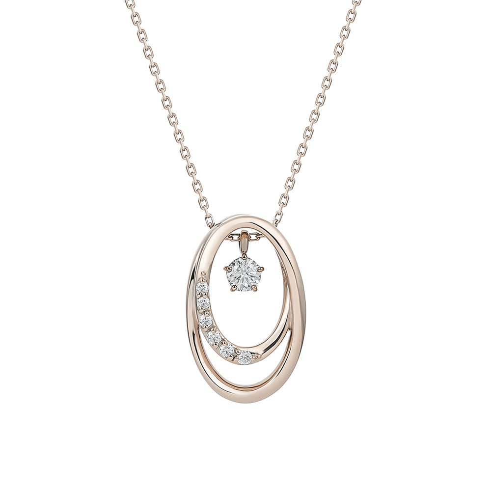 ピンクシルバー ネックレス