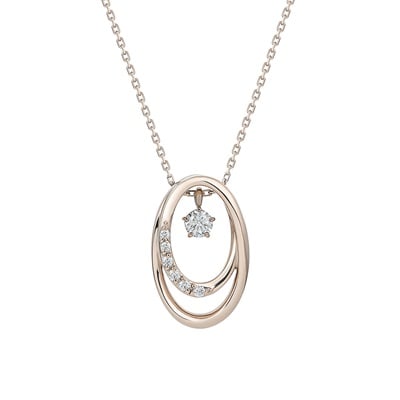 ピンクシルバー ネックレス