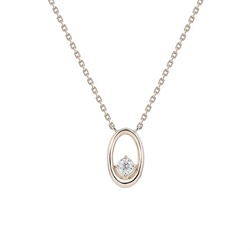 ピンクシルバー ネックレス