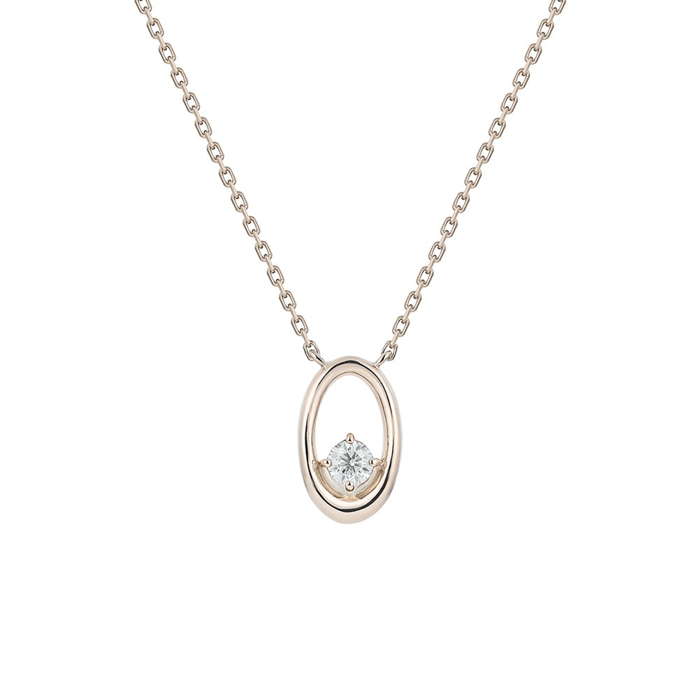 ピンクシルバー ネックレス