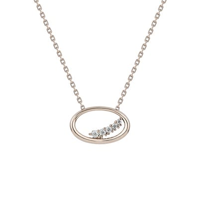 ピンクシルバー ネックレス