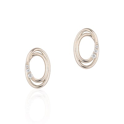 ピンクシルバー ピアス