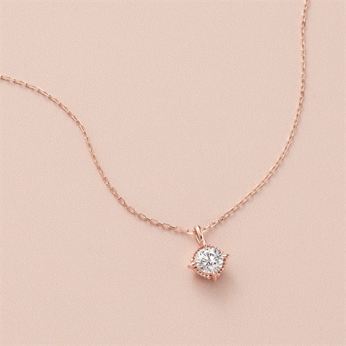 K10ピンクゴールド/シルバー ネックレス