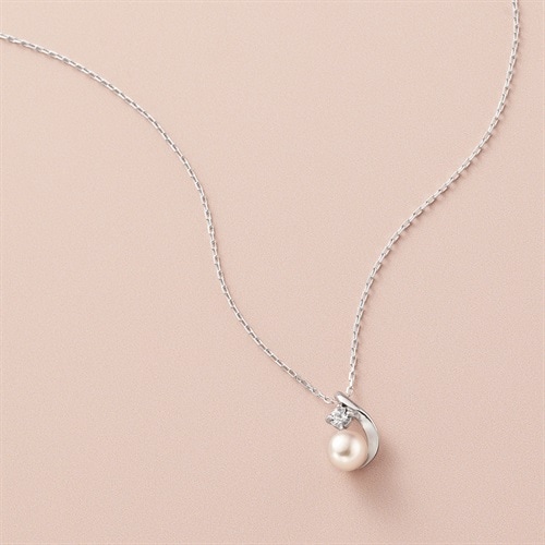 K10ホワイトゴールド/シルバー ネックレス