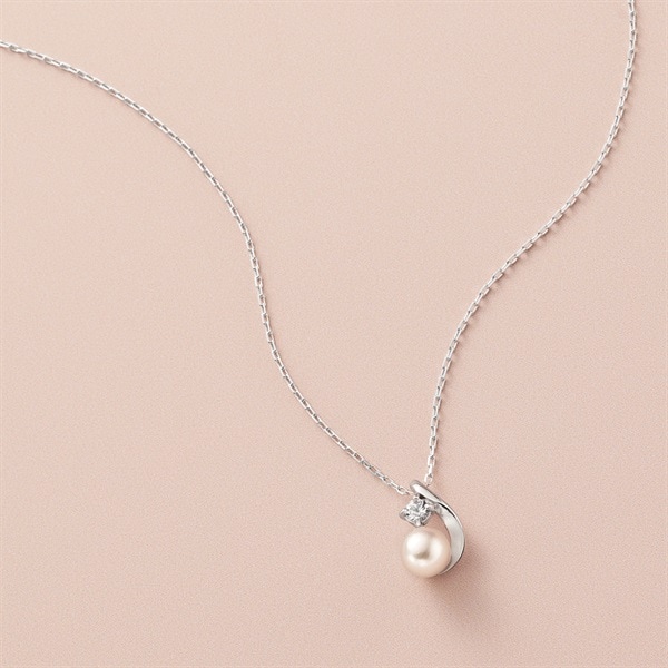 K10ホワイトゴールド/シルバー ネックレス