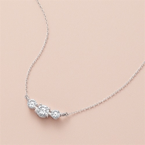 K10ホワイトゴールド/シルバー ネックレス