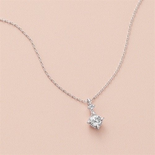 K10ホワイトゴールド/シルバー ネックレス