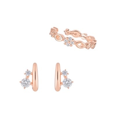 シルバー ピアス＆イヤーカフ セット