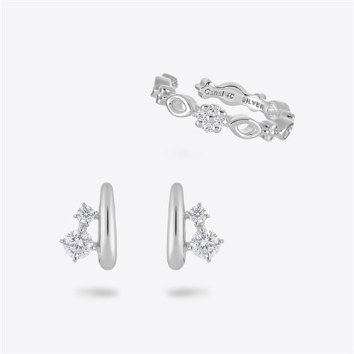 シルバー ピアス＆イヤーカフ セット